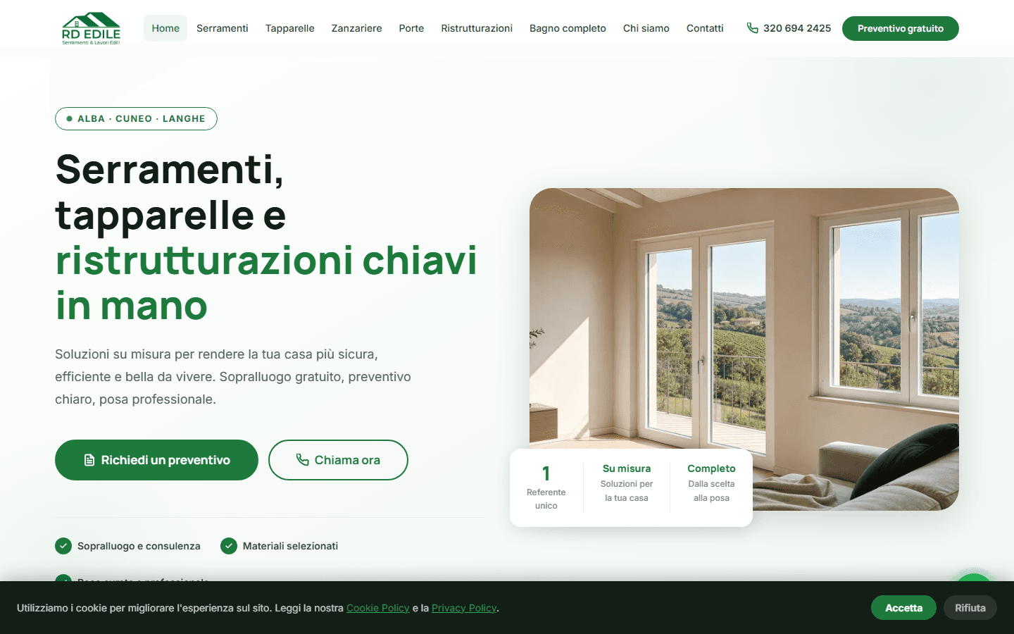 Anteprima desktop del progetto RD Edile — sito business per impresa edile ad Alba